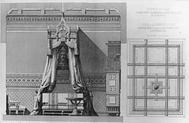 Schlafzimmer in der Bashmakov-Wohnung, St. Petersburg (ca. 1870er Jahre)